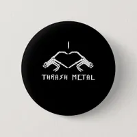 Thrash Skeleton Hands Heart Classic Button
