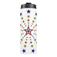 Pattern of Patriotic Stars Thermal Tumbler