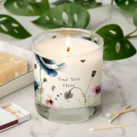 Watercolor Flower FLoral Scented Candle