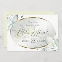 Pale Yellow Watercolor Roses Matron of Honor Invitation