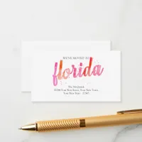 Hot Pink Florida Moving Announcement Insert Cards