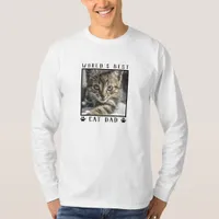World's Best Cat Dad Paw Prints Pet Photo T-Shirt