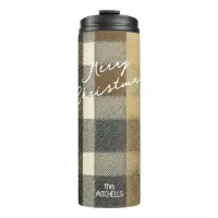 Earth Tones Gold Christmas Pattern#7 ID1009 Thermal Tumbler