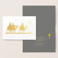 Three Wise Men Silhouette Gold ID424 Foil Card