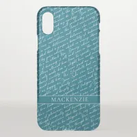 Teal Blue Austen Pride Prejudice Netherfield Ball iPhone X Case