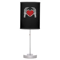 Skeleton Heart Hands Sign Valentine's Day Cute Hea Table Lamp