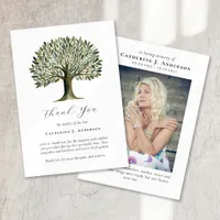 Tree of Life Photo Sympathy Funeral Memorial Thank You Card