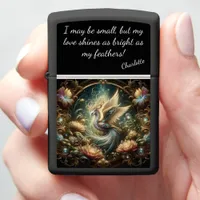 Glowing Lutino Opaline Fischeri in Fantasy Garden Zippo Lighter