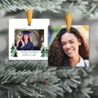 Graduation Christmas Rustic Trees Photo Keepsake Ceramic Ornament