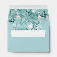 Flamingo Orchid Tropical Pattern Teal ID868 Envelope