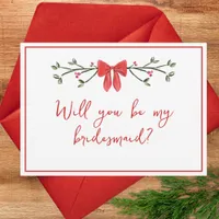 Chic Christmas Will You Be My Bridesmaid Proposal Card