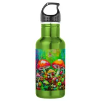 Watercolor Abstract Mushrooms Stainless Steel Water Bottle