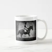 Dressage in Black and White Grunge Coffee Mug