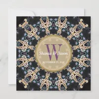 Precious Gems Monogram Wedding Invitation