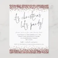 PAPER Rose Gold Glitter Its Christmas Lets Party 