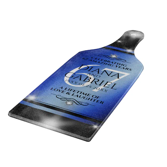 Elegant 67th Star Sapphire Wedding Anniversary Cutting Board