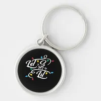 Let's Get Lit Christmas Lights Funny Christmas Let Keychain