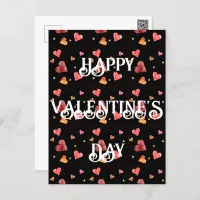 Colorful Watercolor Hearts Postcard