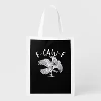 F-Caw-F Raven Vintage Graphic Grocery Bag