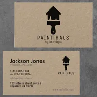 Modern Kraft + Black Home Painting Paint Brush Business Card