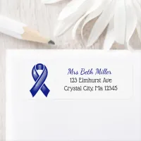 Blue Awareness Ribbon Label