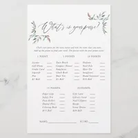 Rustic Greenery Winter Baby Shower Game