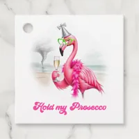 Funny Prosecco Flamingo Beach Bachelorette Favor Tags