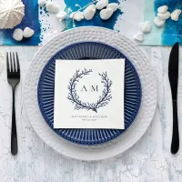 Elegant Beach Nautical Monogram Wedding Napkins