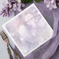 Bokeh and Butterfly Quinceanera Lavender ID1030 Paper Dinner Napkins