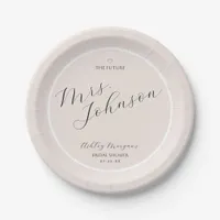 Modern Bridal Shower Paper Plate | The Future Mrs.