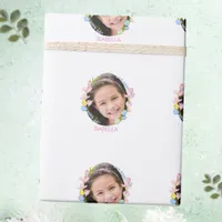 Easter Wrapping Paper with Photo & Name - White