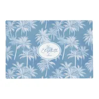 Hawaiian Palm Tree Silhouette Pattern Blue ID1093 Placemat