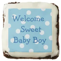 Welcome Baby Boy Personalized Brownies