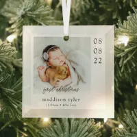 Baby's First Christmas Photo Glass Ornament