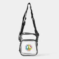 Custom Tie-Dye Peace Symbol Clear Stadium Bag