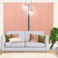 Elegant Pretty Geometric Patterned Peach Blackout Curtains