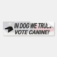 Vote Dog with American Flag Bumper Sticker