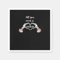 Gothic Valentines Classic - Skeleton Hands Heart  Napkins