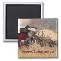 Kissing Santa and Moose Magnet