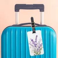 Lavender white flowers luggage tag