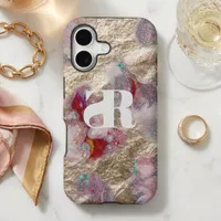 Luxury Gold Foil & Pink Liquid Marble Abstract iPhone 17 Case