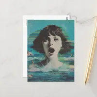 Glitch Lady at the Beach Postcard