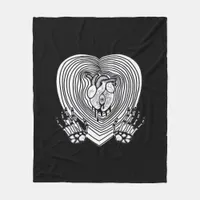 Crying Heart Skeleton Hands Classic Style Fleece Blanket