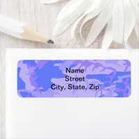 Camouflage Pastel Blue Abstract Pattern Address Label