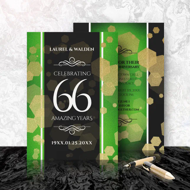 Elegant 66th Titanite Wedding Anniversary Invitation