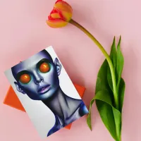 Strange Alien Woman Portrait Face AI Art Postcard