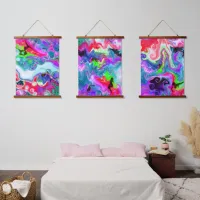 Colorful Marble Digital Fluid Art Hanging Tapestry