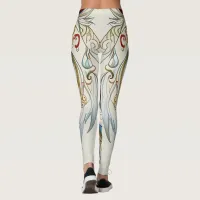 Blue Eyed Wolf Dream Catcher  Leggings