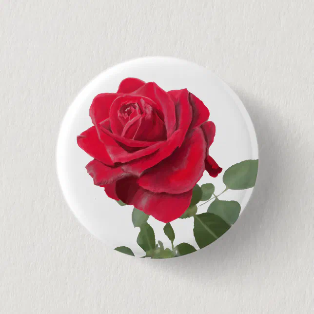 Porte-clés Cartes De Visite Rose rouge peinture Button