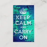 Keep Calm Blue Peeled Paint Grunge Business Card